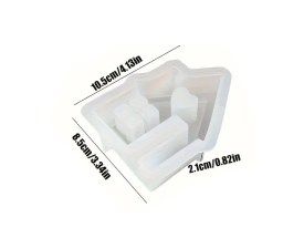 Molde silicona casita con ventanas y corazon 